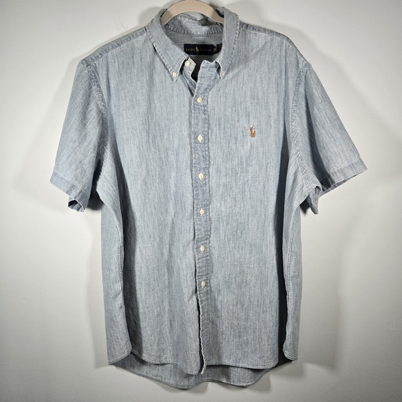 Ralph Lauren Other - Ralph Lauren Men’s XXL Chambray Short Sleeve Shirt Light Blue Casual